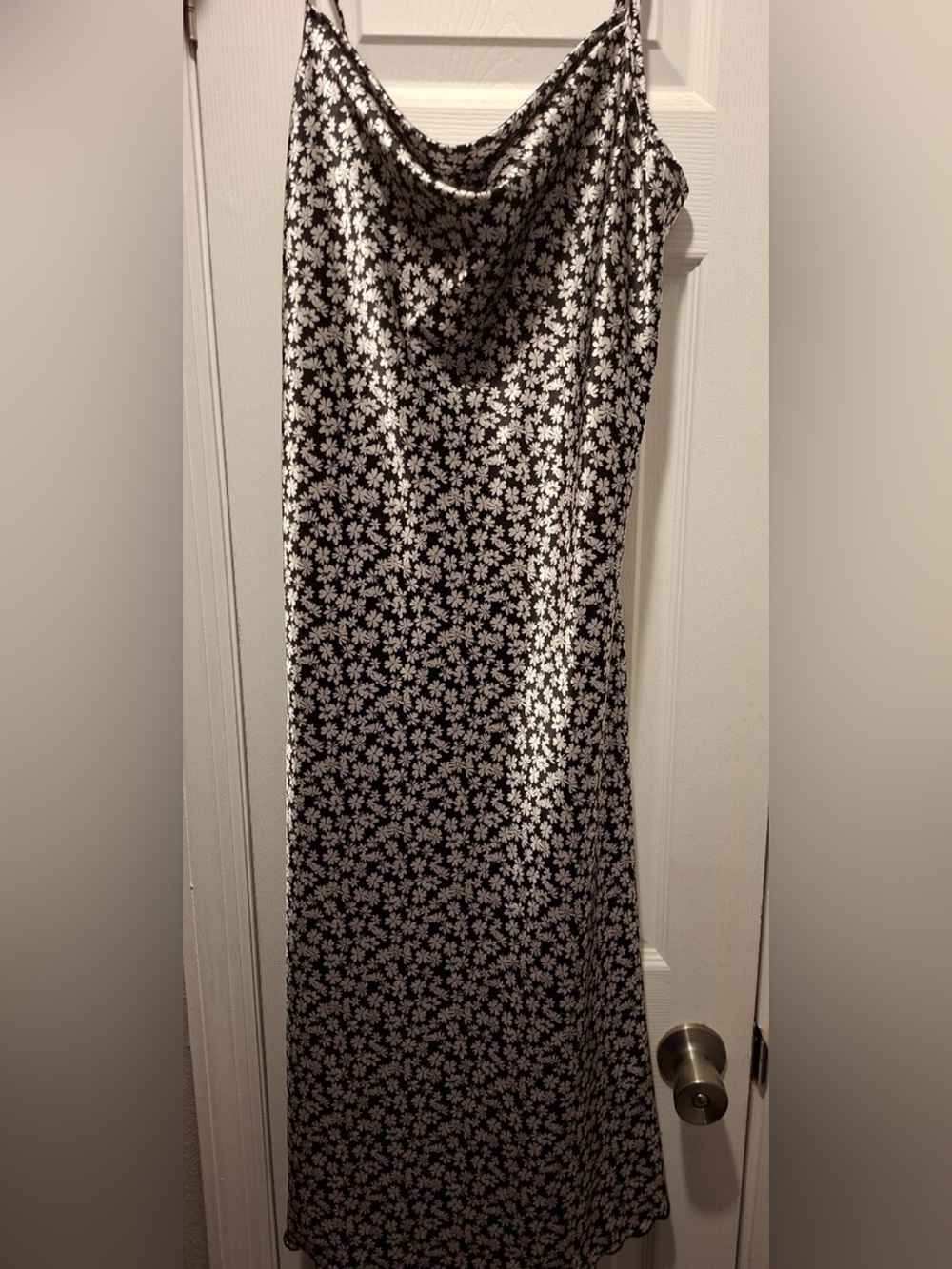 BEBE Black and White Floral Slip Dress. Size: S